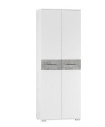 Шкаф 2-х створчатый Бьянка, Белый/Бетон светлый