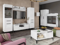 Пенал Кимберли, Белый/Белый глянец