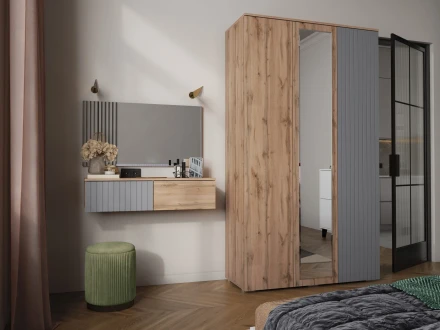 Тумба навесная Ливерпуль, вотан/графит софт  